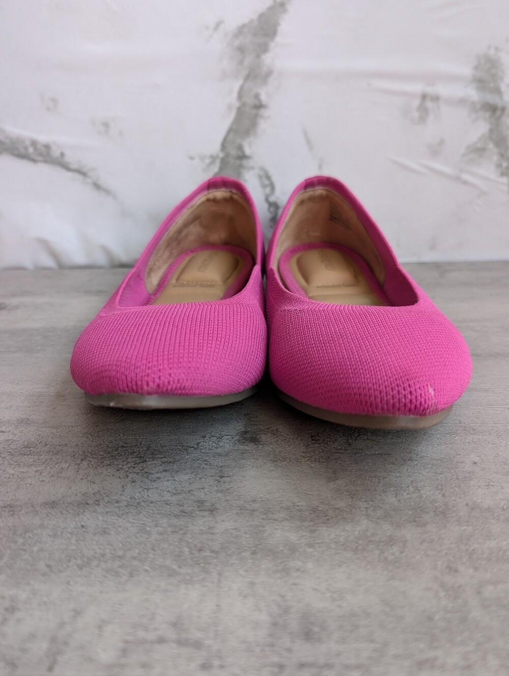 Cynthia Rowley Pink Chelsea Pointed Toe Knit Slip On Ballet Flats Womens 8 - Picture 8 of 11